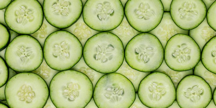 a group of cucumbers arranged in rows