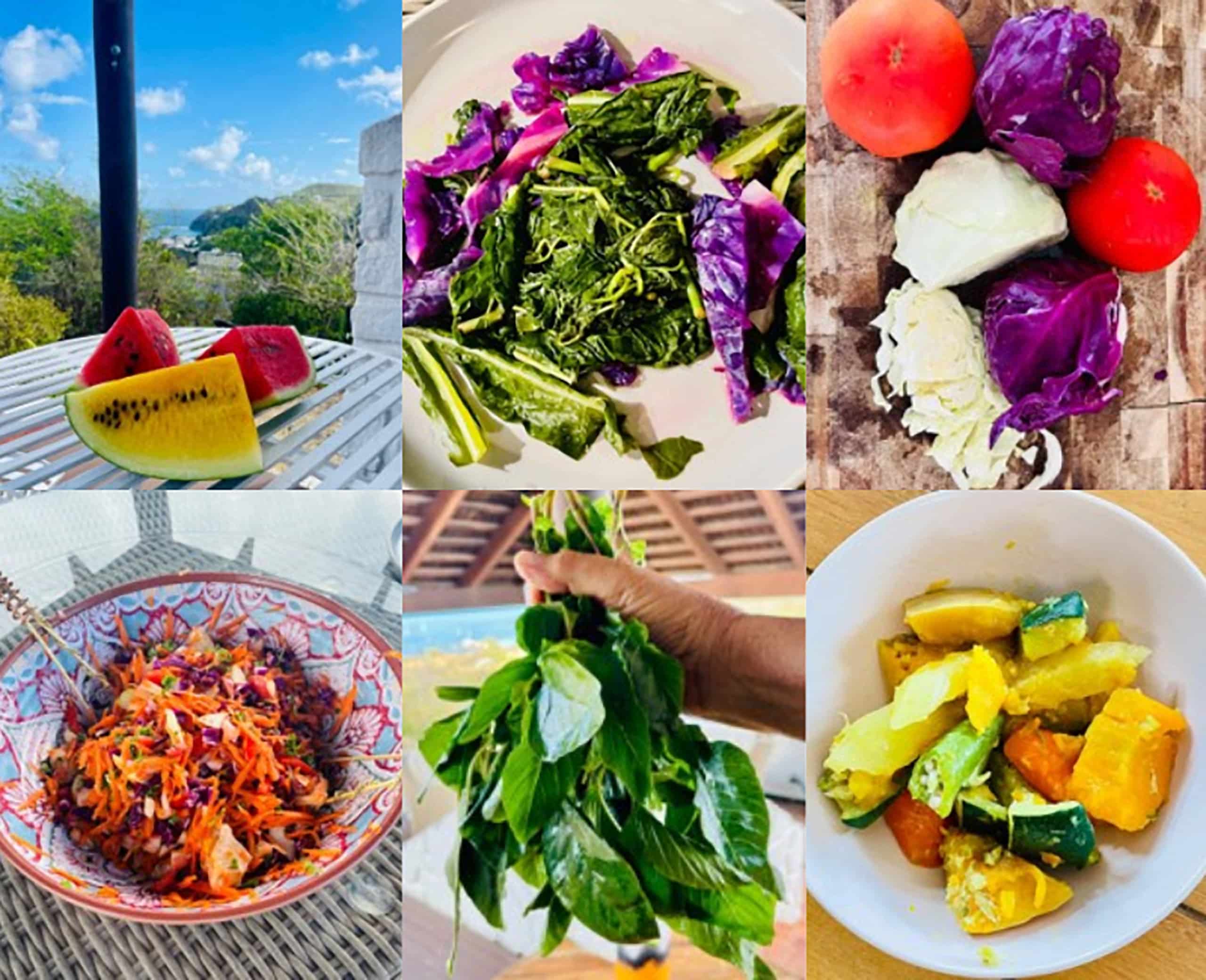 a collage of different foods